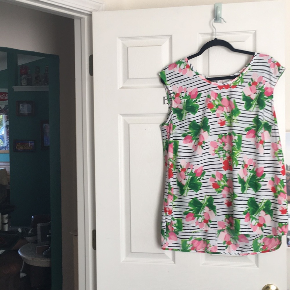 Black and white, floral shirt